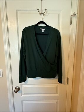 Athleta Forest Green Wrap Top